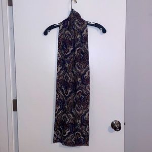 J.Crew Blue, Black and Gold Paisley Scarf